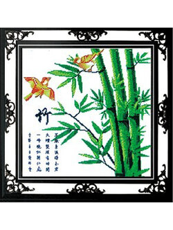 bloom-1047 *พร้อมส่ง* ชุดปักครอสติช ลายดอกไม้ 4 ฤดู ต้นไผ่ (ผ้า11CTพิมพ์ลาย ปัก 3 เส้นเล็ก) ขนาด 52*52 ซม.ผ้าครอสติช 11CTพิมพ์ลายปักบนผ้า ไหมคอตตอน 17 สี ผังลาย เข็ม