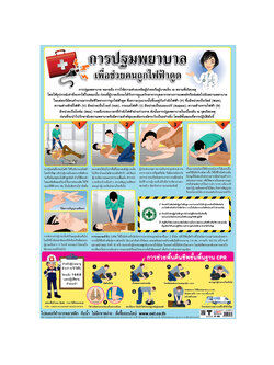 โปสเตอร์ความรู้ การปฐมพยาบาลเพื่อช่วยคนถูกไฟฟ้าดูด No.465