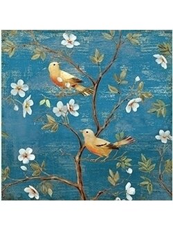 bloom-1130 *สินค้าหมด* ชุดปักครอสติช ลายนกน้อยกับดอกไม้ ชุดที่ 2 ( งานปักเต็มลาย ไม่มีเดินเส้น ) ขนาด 45*45 ซม. ผ้าครอสติช 11CTพิมพ์ลายปักเต็มลายผ้า ไหมคอตตอน 23 สี ผังลาย เข็ม