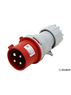 HTN 024 ปลั๊กตัวผู้กลางทาง 3P+E 32A 380V IP44 6h