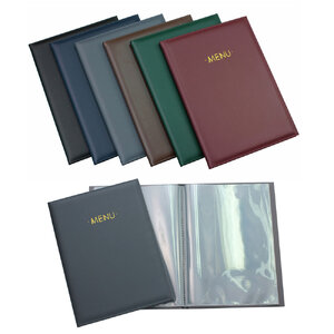 แฟ้มรายการอาหาร A4 ปกหนังเทียม ไส้ใสพิเศษ