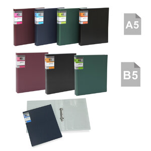 แฟ้มห่วงพีพีโฟม สีเข้ม พร้อมซองพลาสติก