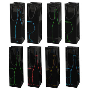 ถุงไวน์ ถุงใส่ขวด พื้นสีดำ พิมพ์สกรีน