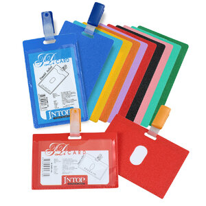 คลิปป้ายชื่อ พีพี ID Card สีพื้น