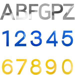 แผ่นตัวเลข ตัวอักษร สูง 30 ซม.