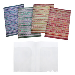 แฟ้มพับ A4 มีช่องใส่เอกสาร พิมพ์ลายผ้าไทย