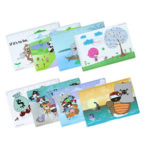 แผ่นรองเขียนพลาสติก พิมพ์ลาย