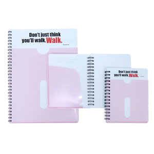 สมุดเขียน สันลวด ปกพลาสติก ลายคำคม