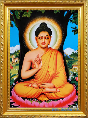 tep-1102 *สินค้าหมด* ชุดปักครอสติช ลายพระพุทธเจ้า (ปักเต็มผืนผ้า ไม่มีเดินเส้น ปักครั้งละ 3 เส้นเล็ก) ขนาด 50*60 ซม.ผ้าครอสติช 11CTพิมพ์ลายปักเต็มลายผ้า ไหมคอตตอน 40 สี ผังลาย เข็ม