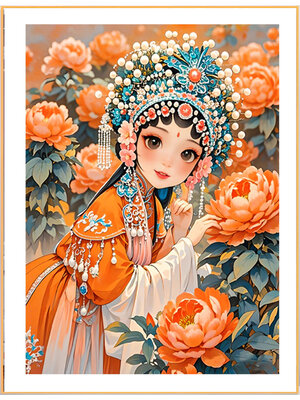 lady-1003 *พร้อมส่ง* ชุดปักครอสติช ลายสาวจีนโบตั๋น (ปักเต็มผืนผ้า ไม่มีเดินเส้น ผ้า11CT พิมพ์ลาย ปัก 3 เส้นเล็ก) ขนาด 50*70 ซม ผ้าครอสติช 11CTพิมพ์ลายปักบนผ้า ไหมคอตตอน 27 สี ผังลาย เข็ม