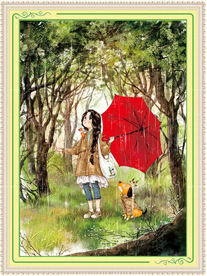 girl-1136 *สินค้าหมด* ชุดปักครอสติช ลายสาวน้อยกางร่มกับน้องหมา (งานปักเต็มลาย ไม่มีเดินเส้น) ขนาด 53*72 ซม.ผ้าครอสติช 11CTพิมพ์ลายปักบนผ้า ไหมคอตตอน 35 สี ผังลาย เข็ม