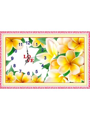 clock-1216 *สินค้าหมด* ชุดปักครอสติช ลายนาฬิกา ลีลาวดี ขนาด 75*50 ซม. ผ้าครอสติช 11CTพิมพ์ลายปักบนผ้า ไหมคอตตอน 35 สี ผังลาย เข็ม