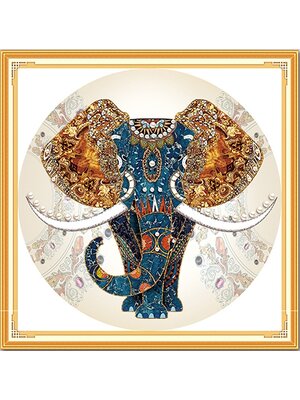 chang-1014 *พร้อมส่ง* ชุดปักครอสติช ลายช้างงางาม (ปักเต็มผืนผ้า ไม่มีเดินเส้น ผ้า11CTพิมพ์ลาย ปัก 3 เส้นเล็ก) ขนาด 50*50 ซม.ผ้าครอสติช 11CTพิมพ์ลายปักเต็มลายผ้า ไหมคอตตอน 29 สี ผังลาย เข็ม