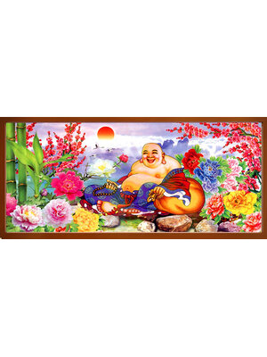 tep-1039 *สินค้าหมด* ชุดปักครอสติช ลายพระสังกัจจายณ์โพธิสัตว์ (ปักเต็มผืนผ้า ไม่มีเดินเส้น ปักครั้งละ 3 เส้นเล็ก) ขนาด 100*55 ซม.ผ้าครอสติช 11CTพิมพ์ลายปักบนผ้า ไหมคอตตอน 55 สี ผังลาย เข็ม