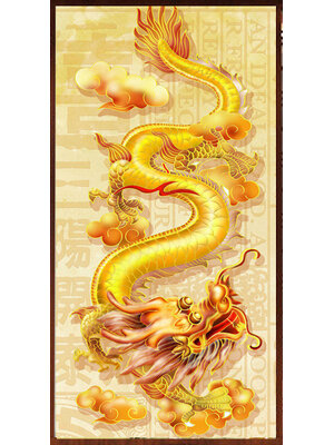 dragon-2001 *สินค้าหมด* ชุดภาพติดคริสตัลกลม ลายมังกรทอง (งานติดเต็มภาพ) ขนาด 40*100 ซม. คริสตัลกลม 22 สี อุปกรณ์ครบชุด