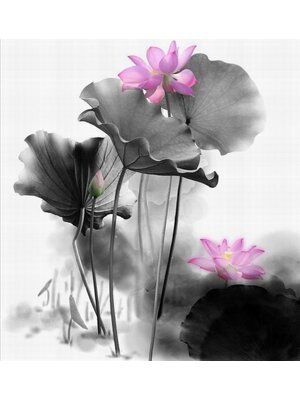 bua-2021 *พร้อมส่ง* ชุดภาพติดคริสตัลกลม ลายบึงบัว 1 (งานติดเต็มภาพ) ขนาด 36*36 ซม. คริสตัลกลม 25 สี อุปกรณ์ครบชุด