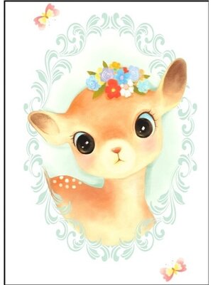 deer-2019 *พร้อมส่ง* ชุดภาพติดคริสตัลกลม ลายลูกกวางน้อย ( งานติดเต็มภาพ ) ขนาด 30*40 ซม. ผ้าแคนวาสลงผังลายเต็ม คริสตัลกลม 23 สี อุปกรณ์ครบชุด
