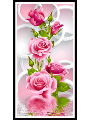 rose-1100 *สินค้าหมด* ชุดปักครอสติช ลายช่อกุหลาบชมพู (ปักเต็มผืน ไม่มีเดินเส้น ปักครั้งละ 3 เส้นเล็ก) ขนาด 71*128 ซม.ผ้าครอสติช 11CTพิมพ์ลายปักบนผ้า ไหมคอตตอน 36 สี ผังลาย เข็ม