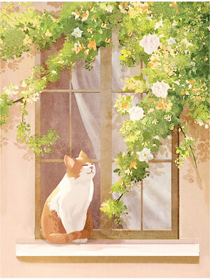 cat-1001 *พร้อมส่ง* ชุดปักครอสติช ลายแมวน้อยริมหน้าต่าง (ปักเต็มผืนผ้า ไม่มีเดินเส้น ผ้า11CTพิมพ์ลาย ปัก 3 เส้นเล็ก) ขนาด 50*65 ซม.ผ้าครอสติช 11CTพิมพ์ลายปักบนผ้า ไหมคอตตอน 37 สี ผังลาย เข็ม