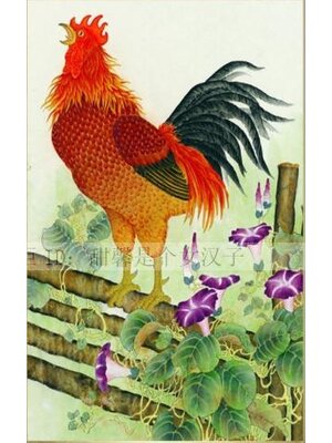 kai-2016 *พร้อมส่ง* ชุดภาพติดคริสตัลเหลี่ยม ลายไก่มงคล งานติดเต็มภาพ ขนาด 40*60 ซม. ผ้าแคนวาสลงผังลายเต็ม คริสตัลเหลี่ยม 30 สี อุปกรณ์ครบชุด