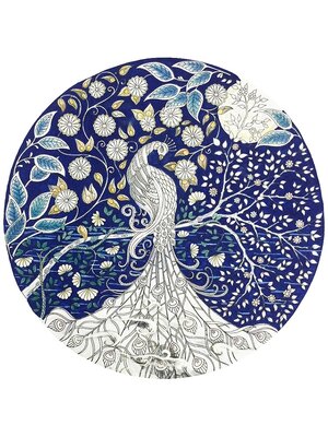 peacock-2082 *พร้อมส่ง* ชุดภาพติดคริสตัลกลม ลายนกยูงกับดอกไม้ ชุดที่ 3 (งานติดเต็มภาพ) ขนาด 36*36 ซม.คริสตัลกลม 16 สี อุปกรณ์ครบชุด