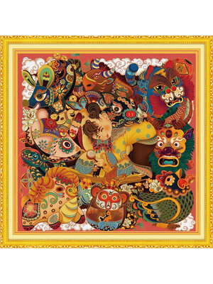 animal-1001 *สินค้าหมด* ชุดปักครอสติช ลาย 12 นักษัตร 12 ราศี (ปักเต็มผืนผ้า ผ้า11CTพิมพ์ลาย ปัก 3 เส้นเล็ก) ขนาด 50*50 ซม.ผ้าครอสติช 11CTพิมพ์ลายปักบนผ้า ไหมคอตตอน 38 สี ผังลาย เข็ม