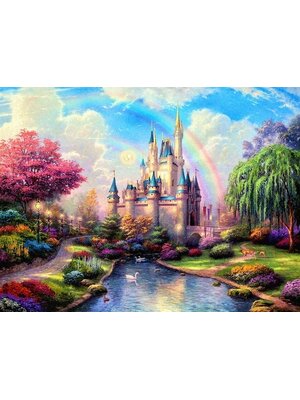 home-2014 *พร้อมส่ง* ชุดภาพติดคริสตัลกลม ลายปราสาทสายรุ้ง (งานติดเต็มภาพ) ขนาด 40*40 ซม ผ้าแคนวาสพิมพ์ลาย+คริสตัลกลม 39 สี อุปกรณ์ครบชุด