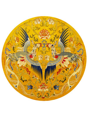 phoenix-1020 *สินค้าหมด* ชุดปักครอสติช ลายคู่หงส์ฟินิกซ์ (ปักเต็มผืนผ้า ไม่มีเดินเส้น ปักครั้งละ 3 เส้นเล็ก) ขนาด 60*60 ซม.ผ้าครอสติช 11CTพิมพ์ลายปักบนผ้า ไหมคอตตอน 22 สี ผังลาย เข็ม