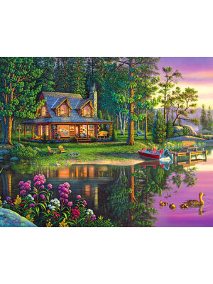 home-2005 *สินค้าหมด* ชุดภาพติดคริสตัลกลม บ้านสวยในป่าใหญ่ (งานติดเต็มภาพ) ขนาด 50*40 ซม.ผ้าแคนวาสลงผังลายเต็ม คริสตัลกลม 35 สี อุปกรณ์ครบชุด