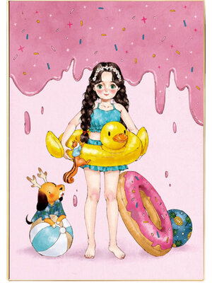 girl-1033 *พร้อมส่ง* ชุดปักครอสติช ลายสาวน้อยกับน้องหมา (ปักเต็มผืนผ้า ไม่มีเดินเส้น ผ้า11CTพิมพ์ลาย ปัก 3 เส้นเล็ก) ขนาด 53*72 ซม.ผ้าครอสติช 11CTพิมพ์ลายปักบนผ้า ไหมคอตตอน 30 สี ผังลาย เข็ม