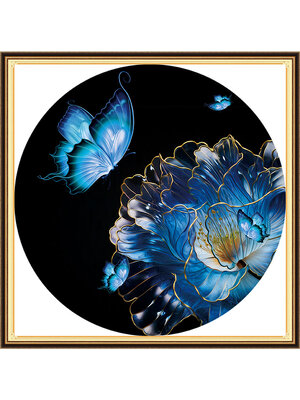 bloom-1006 *พร้อมส่ง* ชุดปักครอสติช ลายผีเสื้อกับดอกไม้ (ปักเต็มผืนผ้า ไม่มีเดินเส้น ผ้า11CTพิมพ์ลาย ปัก 3 เส้นเล็ก) ขนาด 50*50 ซม.ผ้าครอสติช 11CTพิมพ์ลายปักบนผ้า ไหมคอตตอน 25 สี ผังลาย เข็ม