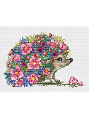 animal-1010 *สินค้าหมด* ชุดปักครอสติช ลายเม่นน้อยแสนสวย ขนาด 38*27 ซม.ผ้าครอสติช 11CTพิมพ์ลายปักบนผ้า ไหมคอตตอน 39 สี ผังลาย เข็ม