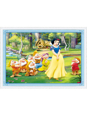 snowwhite-1001 *สินค้าหมด* ชุดปักครอสติช ลายสโนว์ไวท์กับคนแคระทั้ง 7 (ปักเต็มผืนผ้า ไม่มีเดินเส้น ผ้า11CTพิมพ์ลาย ปัก 3 เส้นเล็ก) ขนาด 90*66 ซม.ผ้าครอสติช 11CTพิมพ์ลายปักบนผ้า ไหมคอตตอน 62 สี ผังลาย เข็ม