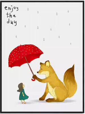 fox-1001 *พร้อมส่ง* ชุดปักครอสติช ลายจิ้งจอกกางร่ม (ผ้า11CTพิมพ์ลาย ไม่มีเดินเส้น) ขนาด 45*58 ซม.ผ้าครอสติช 11CTพิมพ์ลายปักบนผ้า ไหมคอตตอน 18 สี ผังลาย เข็ม