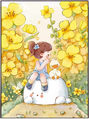 girl-1044 *พร้อมส่ง* ชุดปักครอสติช ลายสาวน้อยกับน้องเป็ดในสวนดอกไม้ (ปักเต็มผืนผ้า ไม่มีเดินเส้น ผ้า11CTพิมพ์ลาย ปัก 3 เส้นเล็ก) ขนาด 50*63 ซม.ผ้าครอสติช 11CTพิมพ์ลายปักบนผ้า ไหมคอตตอน 44 สี ผังลาย เข็ม