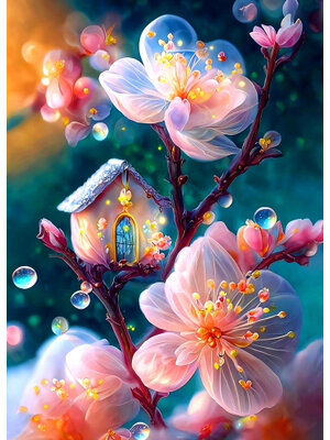 home-1022 *พร้อมส่ง* ชุดปักครอสติช ลายบ้านนกน้อย (ปักเต็มผืนผ้า ไม่มีเดินเส้น ผ้า9CTพิมพ์ลาย ปัก 4 เส้นเล็ก) ขนาด 60*80 ซม.ผ้าครอสติช 9CTพิมพ์ลายปักบนผ้า ไหมคอตตอน 39 สี ผังลาย เข็ม