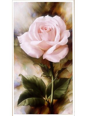 rose-2017 *พร้อมส่ง* ชุดภาพติดคริสตัลกลม ลายกุหลาบขาว (งานติดเต็มภาพ) ขนาด 35*50 ซม.คริสตัลกลม 24 สี อุปกรณ์ครบชุด