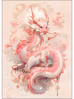 dragon-1103 *สินค้าหมด* ชุดปักครอสติช ลายมังกรสีชมพู (ปักเต็มผืนผ้า ไม่มีเดินเส้น ผ้า11CTพิมพ์ลาย ปักครั้งละ 3 เส้นเล็ก) ขนาด 40*60 ซม.ผ้าครอสติช 11CTพิมพ์ลายปักบนผ้า ไหมคอตตอน 31 สี ผังลาย เข็ม