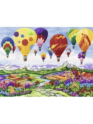 view-1085 *พร้อมส่ง* ชุดปักครอสติช ลายวิวบอลลูน (ปักเต็มผืนผ้า ไม่มีเดินเส้น ผ้า 11CTพิมพ์ลาย ปัก 3 เส้นเล็ก) ขนาด 63*50 ซม.ผ้าครอสติช 11CTพิมพ์ลายปักบนผ้า ไหมคอตตอน 45 สี ผังลาย เข็ม