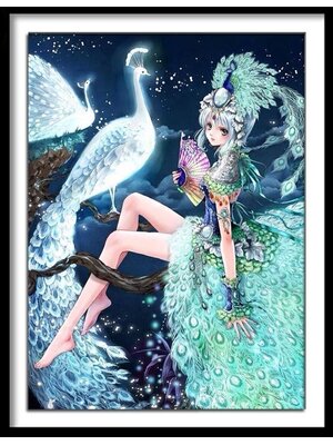 lady-1077 *พร้อมส่ง* ชุดปักครอสติช ลายเจ้าหญิงนกยูง (ปักเต็มผืนผ้า ไม่มีเดินเส้น ผ้า11CTพิมพ์ลาย ปักครั้งละ 3 เส้นเล็ก) ขนาด 50*65 ซม.ผ้าครอสติช 11CTพิมพ์ลายปักเต็มลายผ้า ไหมคอตตอน 36 สี ผังลาย เข็ม