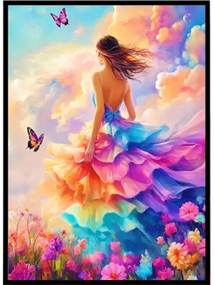 lady-1013 *พร้อมส่ง* ชุดปักครอสติช ลายสาวงามในสวนดอกไม้ (ปักเต็มผืนผ้า ไม่มีเดินเส้น ผ้า11CTพิมพ์ลาย ปัก 3 เส้นเล็ก) ขนาด50*63 ซม.ผ้าครอสติช 11CTพิมพ์ลายปักบนผ้า+ไหมคอตตอน 41 สี+ผังลาย+เข็ม