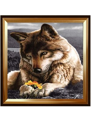 fox-2001 *พร้อมส่ง* ภาพติดคริสตัลกลม ลายจิ้งจอกกับดอกไม้ (งานติดเต็มภาพ) ขนาด 40*40 ซม.ผ้าแคนวาสพิมพ์ผังลายเต็ม คริสตัลกลม 26 สี อุปกรณ์ครบชุด