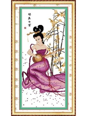 lady-1049 *พร้อมส่ง* ชุดปักครอสติช ลายสาวงามจีน (ปักครั้งละ 3 เส้นเล็ก) ขนาด 47*94 ซม.ผ้าครอสติช 11CTพิมพ์ลายปักบนผ้า+ไหมคอตตอน 31 สี+ผังลาย+เข็ม