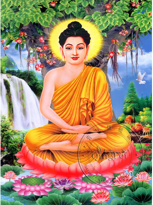 tep-1003 *พร้อมส่ง* ชุดปักครอสติช ลายพระพุทธเจ้า (ปักเต็มผืนผ้า ไม่มีเดินเส้น ผ้า11CTพิมพ์ลาย ปัก 3 เส้นเล็ก) ขนาด 50*70 ซม ผ้าครอสติช 11CTพิมพ์ลายปักบนผ้า ไหมคอตตอน 57 สี ผังลาย เข็ม