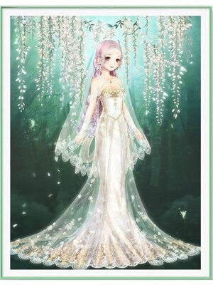 lady-1079 *พร้อมส่ง* ชุดปักครอสติช ลายเจ้าสาว (ปักเต็มผืนผ้า ไม่มีเดินเส้น ผ้า11CTพิมพ์ลาย ปัก 3 เส้นเล็ก ) ขนาด 51*62 ซม.ผ้าครอสติช 11CTพิมพ์ลายปักเต็มลายผ้า ไหมคอตตอน 33 สี ผังลาย เข็ม