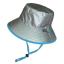 หมวกกันแดด กันยูวี UV Bucket ปีกรอบ มีสายคล้อง สีเงิน/ฟ้า (ใส่ได้2ด้าน)