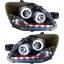 ไฟหน้าโปรเจคเตอร์ TOYOTA VIOS 07-12 ดำ วงแหวน LED ยาว
