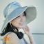 หมวกปีกรอบ กันUV กันแดด สีเงิน/เบจ กว้างพิเศษ 5นิ้ว (ใส่ได้2ด้าน) by Season Tales