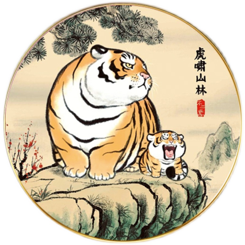 tiger-1033 *สินค้าหมด* ชุดปักครอสติช ลายเสืออ้วนแม่ลูก (ปักเต็มผืนผ้า ผ้า11CTพิมพ์ลาย มีประกาย ปักครั้งละ 3 เส้นเล็ก) ขนาด 50*50 ซม.ผ้าครอสติช 11CTพิมพ์ลายปักบนผ้า ไหมคอตตอน 22 สี ผังลาย เข็ม