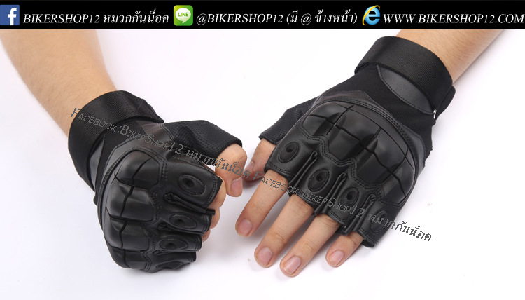 ถุงมือวินเทจ ครึ่งนิ้ว สีดำ